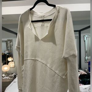 Cream oversized Altar’d State high low shirt